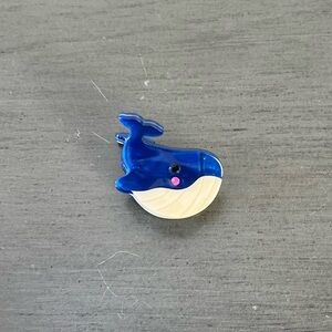 Blue Whale Glossy Finish Sealife Beach Surfing 1.5" Mini Lobster Claw Hair Clip
